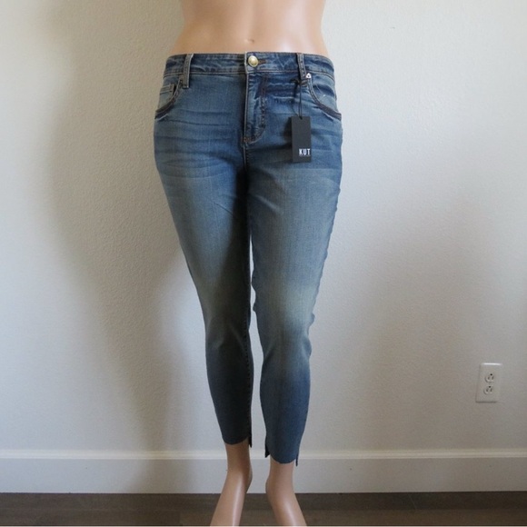 KUT from the KLOTH Jeans Women's Distressed Blue Denim Skinny Plus Size 14W - Picture 3 of 6